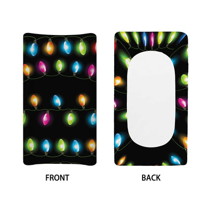 Colorful Christmas Lights Print Changing Pad Cover