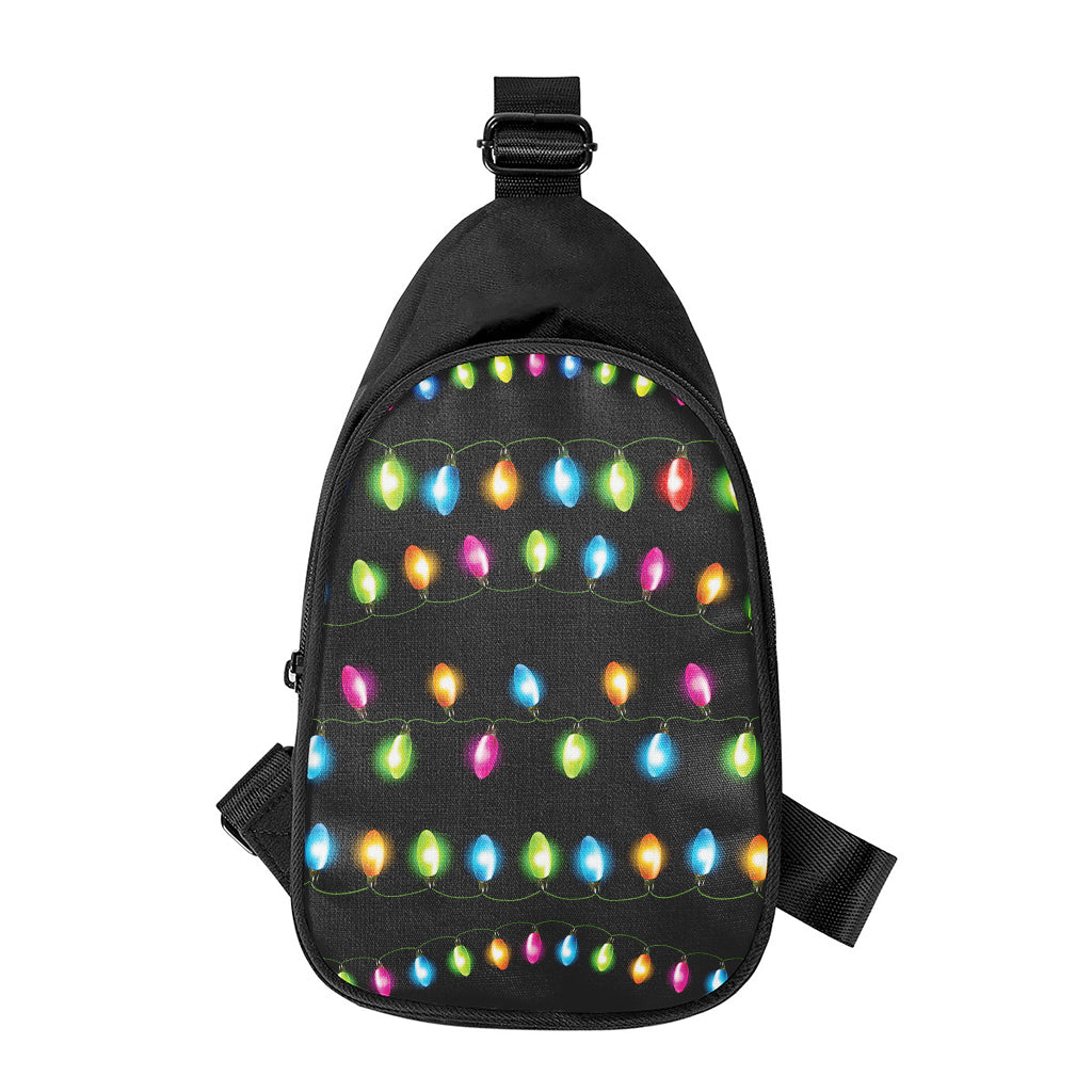 Colorful Christmas Lights Print Chest Bag