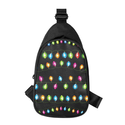 Colorful Christmas Lights Print Chest Bag