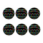 Colorful Christmas Lights Print Coaster Set