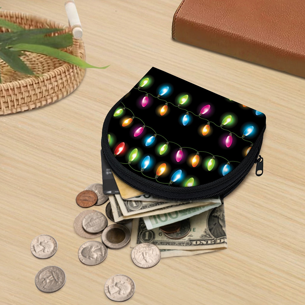 Colorful Christmas Lights Print Coin Purse