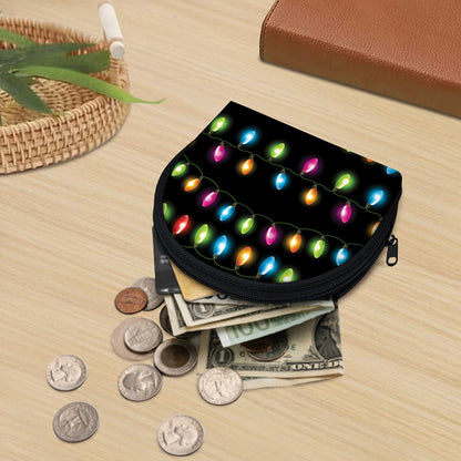 Colorful Christmas Lights Print Coin Purse