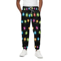 Colorful Christmas Lights Print Cotton Sweatpants