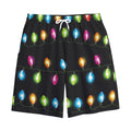 Colorful Christmas Lights Print Cotton Shorts