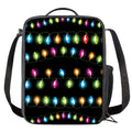 Colorful Christmas Lights Print Crossbody Lunch Bag