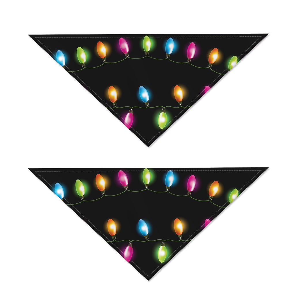 Colorful Christmas Lights Print Dog Bandana