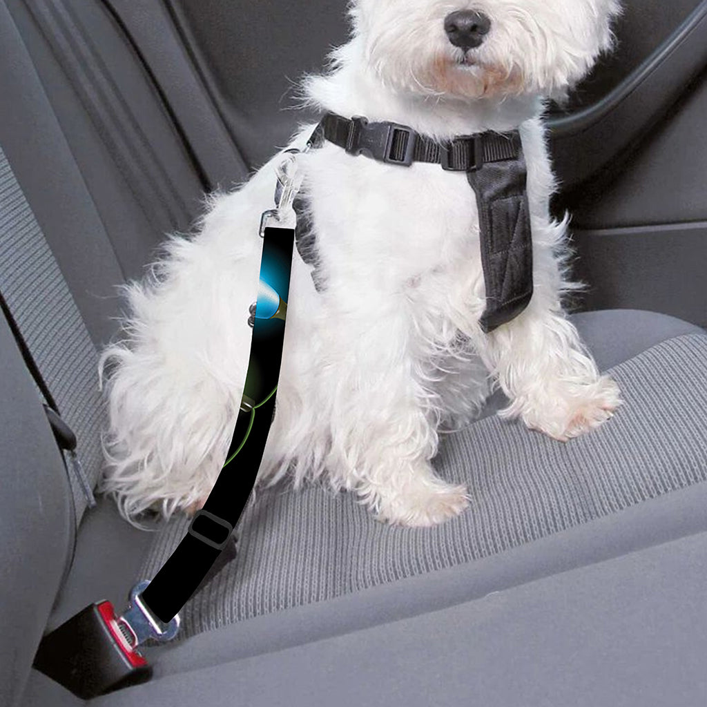 Colorful Christmas Lights Print Dog Seat Belt