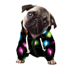 Colorful Christmas Lights Print Dog Zip Up Hoodie