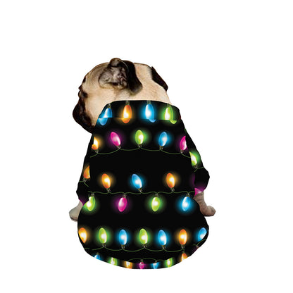 Colorful Christmas Lights Print Dog Zip Up Jacket
