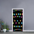 Colorful Christmas Lights Print Door Sticker