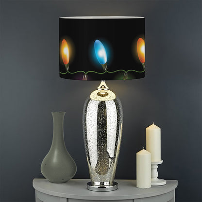 Colorful Christmas Lights Print Drum Lamp Shade