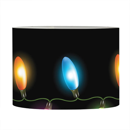 Colorful Christmas Lights Print Drum Lamp Shade
