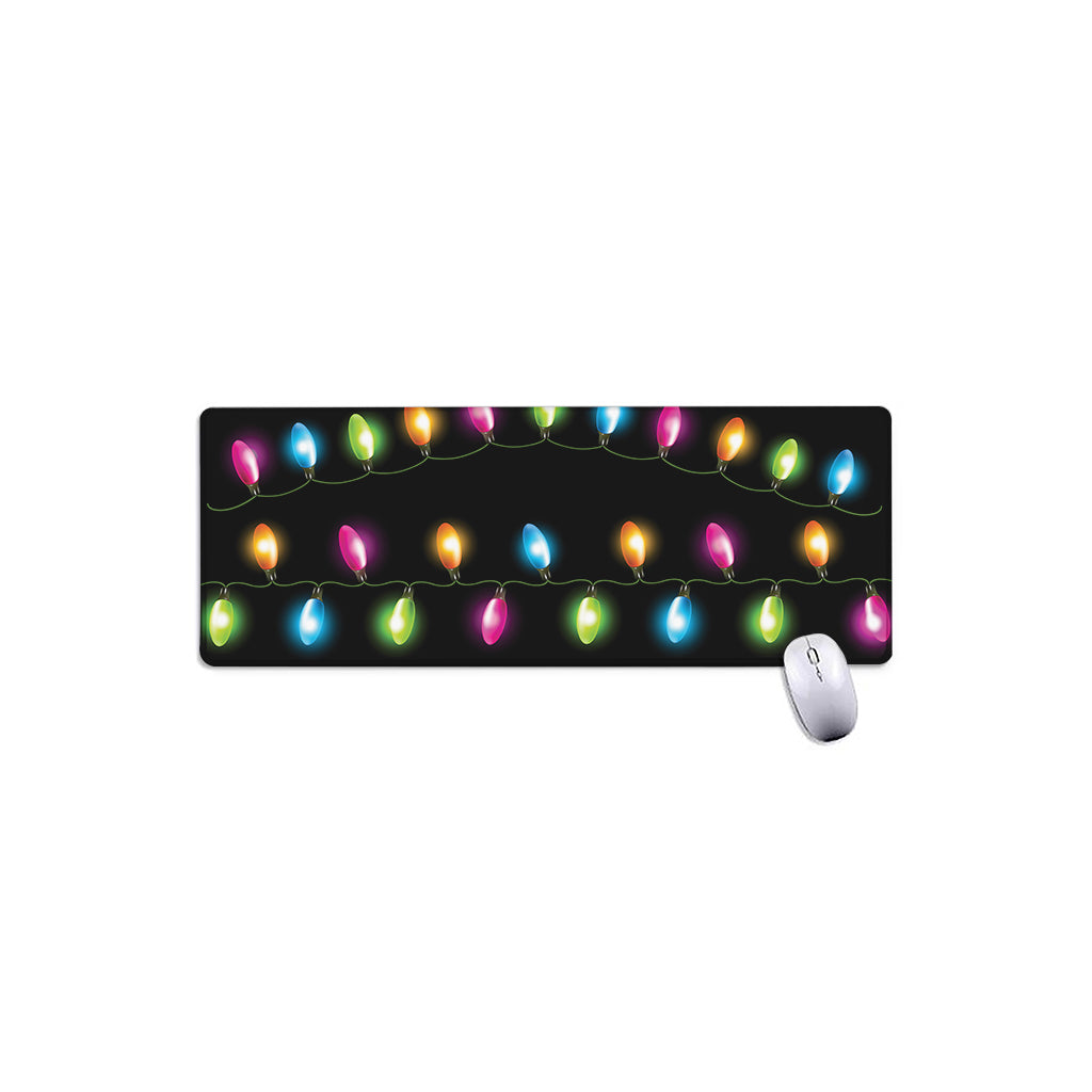 Colorful Christmas Lights Print Extended Mouse Pad