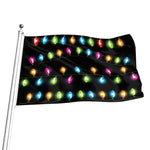 Colorful Christmas Lights Print Flag