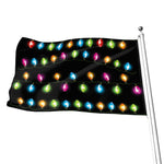Colorful Christmas Lights Print Flag