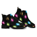 Colorful Christmas Lights Print Flat Ankle Boots