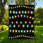 Colorful Christmas Lights Print Garden Flag