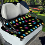Colorful Christmas Lights Print Golf Cart Seat Cover