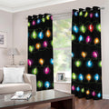 Colorful Christmas Lights Print Grommet Curtains