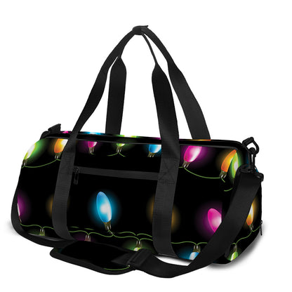 Colorful Christmas Lights Print Gym Bag