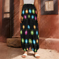 Colorful Christmas Lights Print Harem Pants