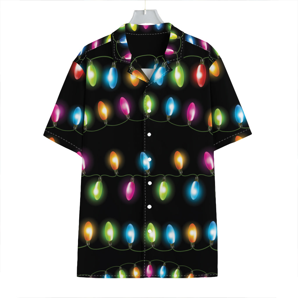 Colorful Christmas Lights Print Hawaiian Shirt