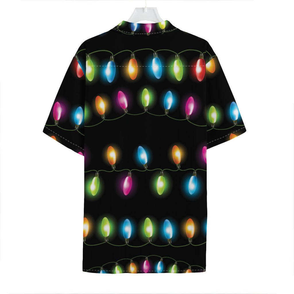 Colorful Christmas Lights Print Hawaiian Shirt