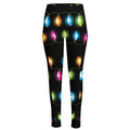 Colorful Christmas Lights Print High-Waisted Pocket Leggings