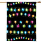 Colorful Christmas Lights Print House Flag
