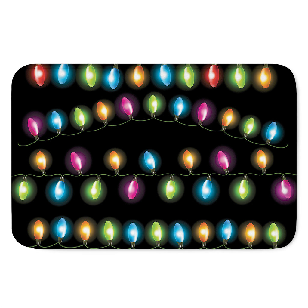 Colorful Christmas Lights Print Indoor Door Mat