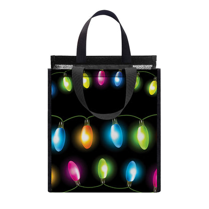 Colorful Christmas Lights Print Insulated Lunch Tote