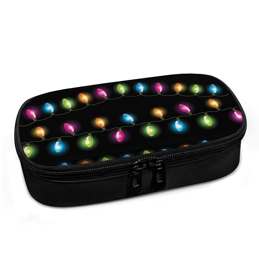 Colorful Christmas Lights Print Insulin Cooler Travel Case