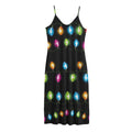 Colorful Christmas Lights Print Jersey Midi Cami Dress