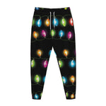 Colorful Christmas Lights Print Jogger Pants