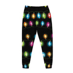 Colorful Christmas Lights Print Jogger Pants