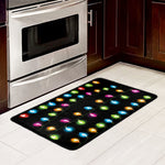 Colorful Christmas Lights Print Kitchen Mat