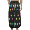 Colorful Christmas Lights Print Lantern Pants