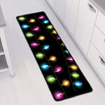 Colorful Christmas Lights Print Long Kitchen Mat