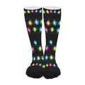 Colorful Christmas Lights Print Long Socks
