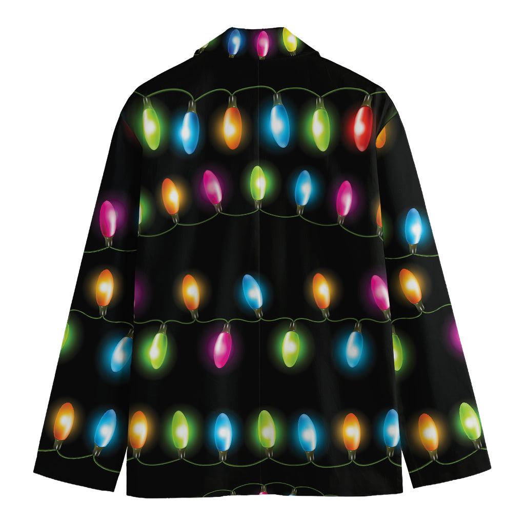 Colorful Christmas Lights Print Men's Blazer