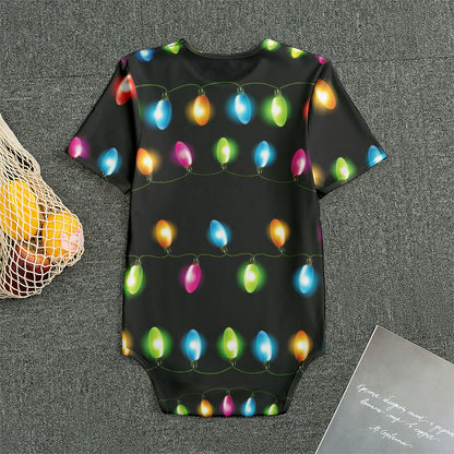Colorful Christmas Lights Print Men's Bodysuit