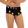 Colorful Christmas Lights Print Men's Briefs