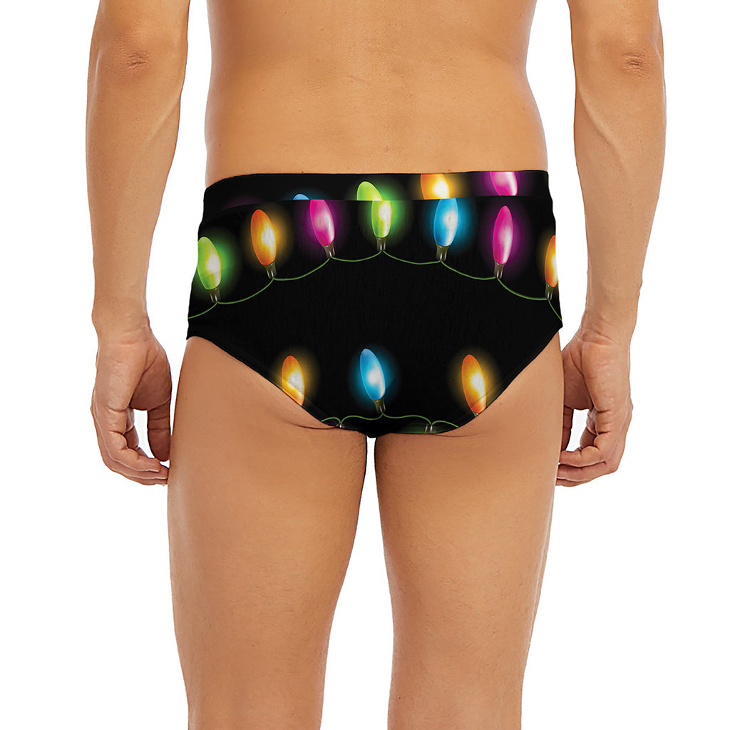 Colorful Christmas Lights Print Men's Briefs