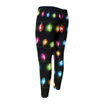 Colorful Christmas Lights Print Men's Compression Pants