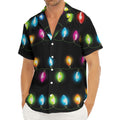 Colorful Christmas Lights Print Men's Deep V-Neck Shirt