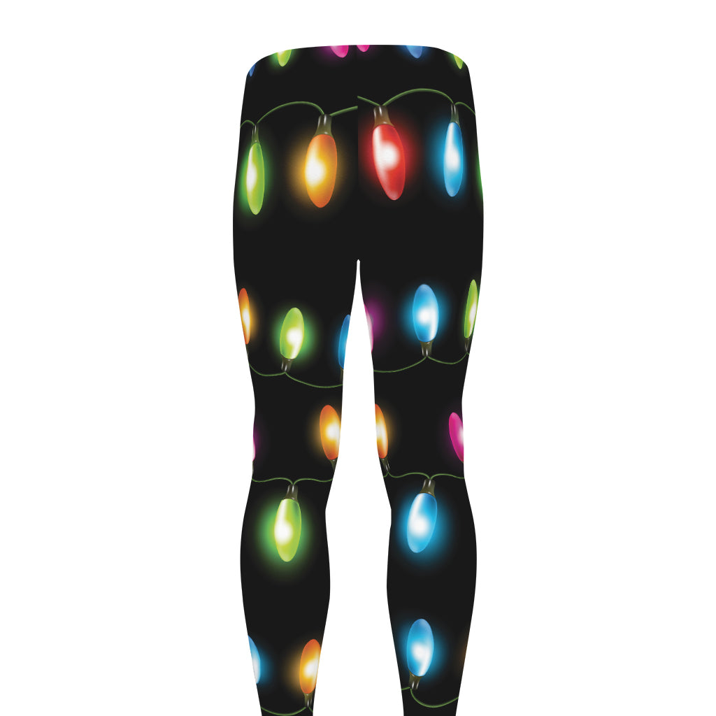 Colorful Christmas Lights Print Men's leggings