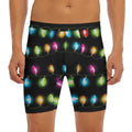 Colorful Christmas Lights Print Men's Long Boxer Briefs