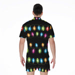 Colorful Christmas Lights Print Men's Rompers