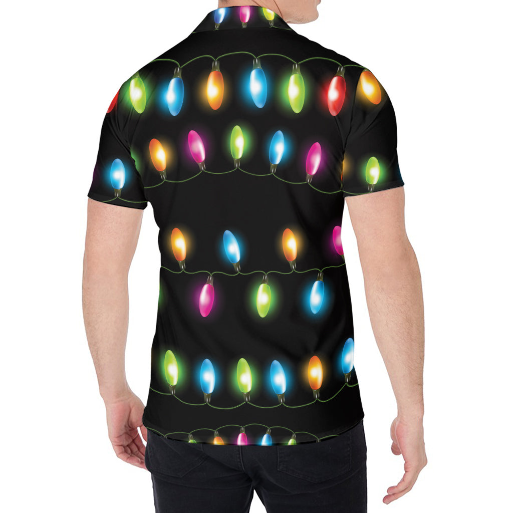 Colorful Christmas Lights Print Men's Shirt