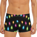 Colorful Christmas Lights Print Men's Short Boxer Briefs